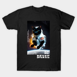 Cute funny cat walk in space T-Shirt